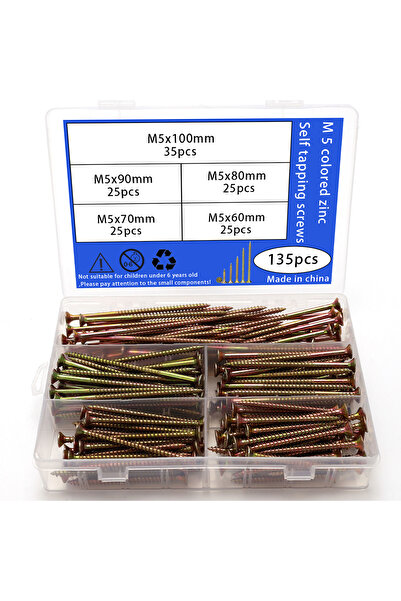 Choice 135pcs 135pcs color zinc M5 self tapping screw combination kit | 60-10...
