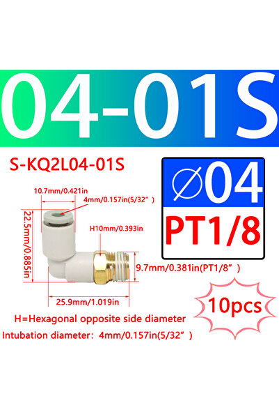 choice2 KQ2L04-01S 10PCS-PL Pneumatic Connector 4mm-12mm Hose OD 1/8'1/4' 3/8...