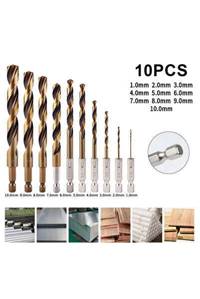 Choice1 مجموعة من 10 قطع من رؤوس مثقاب حلزونية سداسية الساق، أداة حفر ثقوب لل...