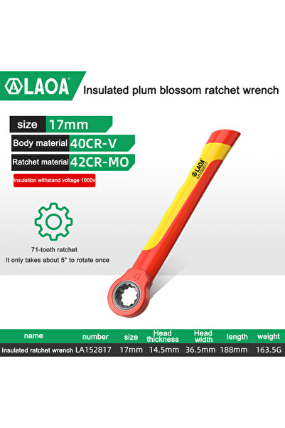 Choice9 مفتاح ربط بسقاطة معزول من نوع LAOA LA152817 بقطر 17 مم، يتحمل جهدًا ك...