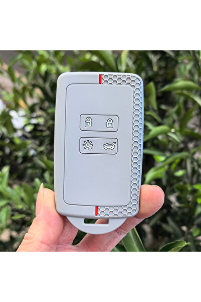 Choice غطاء حماية مفتاح السيارة من السيليكون الرمادي لسيارات رينو كوليوس، كاب...