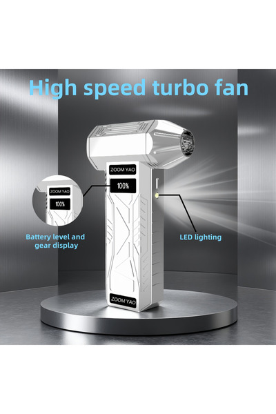 Choice1 مروحة توربينية يدوية صغيرة DT998S بأربعة إعدادات للسرعة، وإضاءة LED ل...