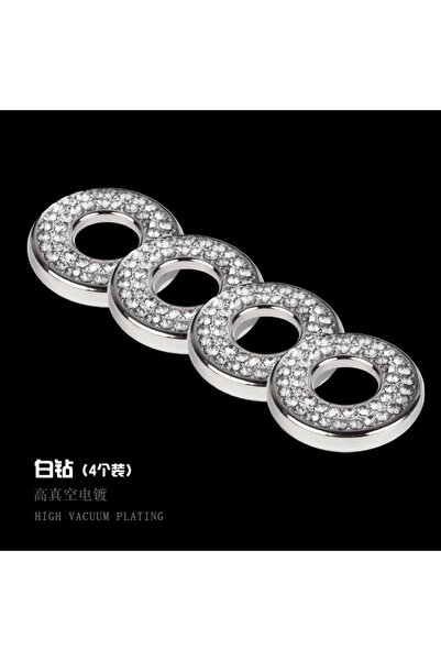 Choice1 ملصقات فضية لامعة لأغطية أبواب السيارة الداخلية، 4 قطع، مرصعة بأحجار ...