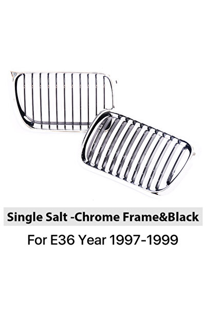 choice2 شبكة أمامية مفرد من الكروم الأسود والفضي لسيارة BMW الفئة الثالثة E36...