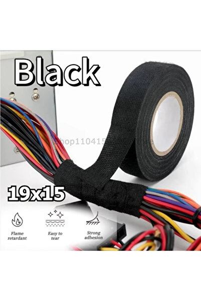 Choice1 Black-19x15 9/15/19/25mm Flame Retardant Flannel Tape 1 Roll Car Wire...