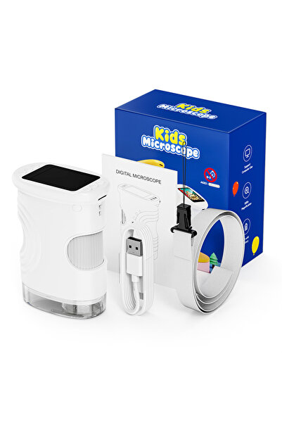 Choice3 White 1000X Handheld Microse for Kids 2.0" Screen Rechargeable Mini P...