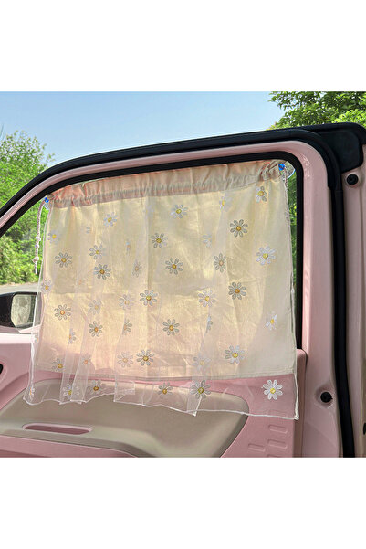 Choice ستارة سيارة عالمية مطرّز قطن ، ستارة واقية من الشمس لنافذة جانبية للأط...