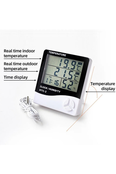 Choice1 مقياس الرطوبة الإلكتروني الذكي HTC-2 HTC-1 HTC-2 بشاشة LCD، مقياس رطو...