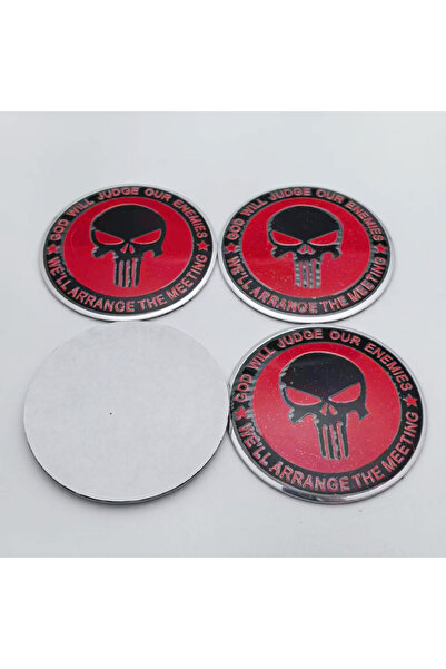 Choice7 56MM Stickers Punisher Skull Badge 4pcs Red Letter 4pcs 56MM 65MM Sku...