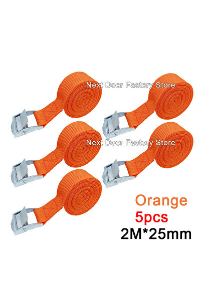 Choice1 5pcs Orange 2M 5pcs 2M Buckle Tie-Down Belt Cargo Straps For Car Moto...