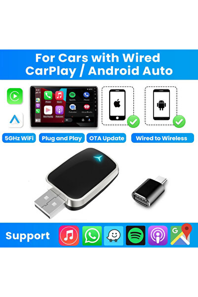 Choice محول B18P الفضي للإنترنت اللاسلكي للسيارة، يدعم نظام كاربلاي، بأسلاك و...