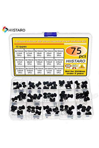 Choice 75 قطعة 75 قطعة 15 المواصفات 8x10 مم 2.2 ميكروهنري - 10 ملي هنري محث ع...