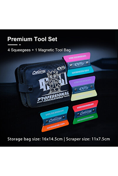 Choice Set-4-add-1 QILI Multi-Hardness Dual-Edge Squeegee Kit | Magnetic Deta...