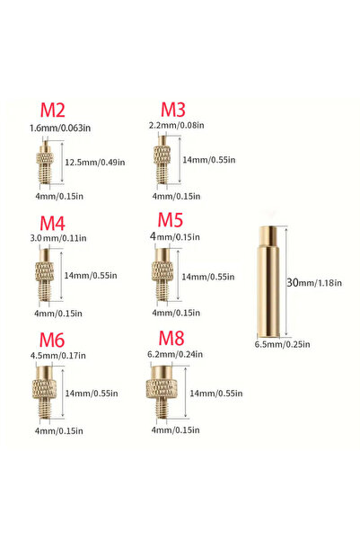 Choice M2 M3 M4 M5 M6 M8 Heat Insert Nut Iron Tip M2 M3 M4 M5 M6 M8 Brass Thr...