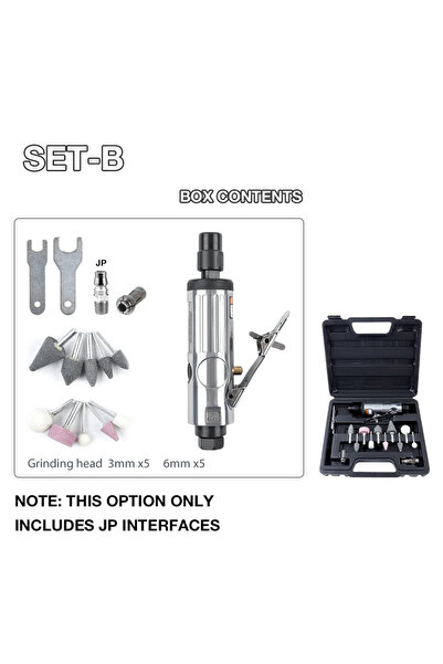 Choice مجموعة أدوات طحن هوائية SET-B، مزودة بظرف تثبيت 1/4 بوصة و1/8 بوصة، أد...