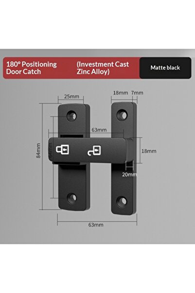 Choice1 مزلاج باب مسطح بزاوية 90/180 درجة، مزلاج حظيرة، مزلاج خطافي من الفولا...