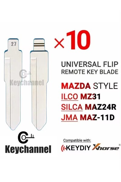 Choice 10pcs MZA24 10pcs Universal Car Flip Key Blade MZ31 MAZ24R MAZ-11D KD ...