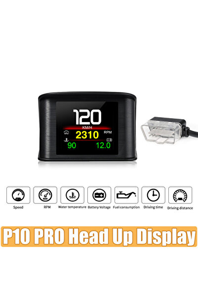 Choice شاشة عرض رأسية للسيارة P10 PRO OBD HUD OBD2، عداد السرعة، كمبيوتر السي...
