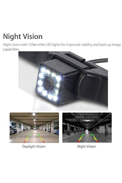 Choice كاميرا رؤية خلفية للسيارة سوداء عالية الدقة بزاوية 170 درجة، مقاومة لل...
