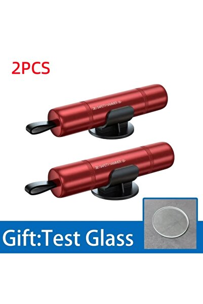 Choice1 مطرقة أمان للسيارة حمراء اللون مع زجاج، قطعتان، أداة طوارئ لكسر زجاج ...