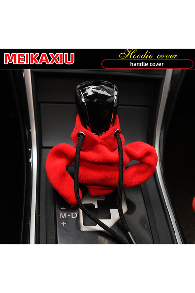 Choice13 Red 1PC Cute Plush Small Hoodie Car Gear Shift Knob Cover Women's Ma...