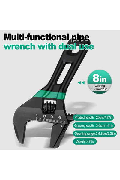 Choice 8inch 6/8inch Large Opening Adjustable Wrench Light Spanner Multifunct...