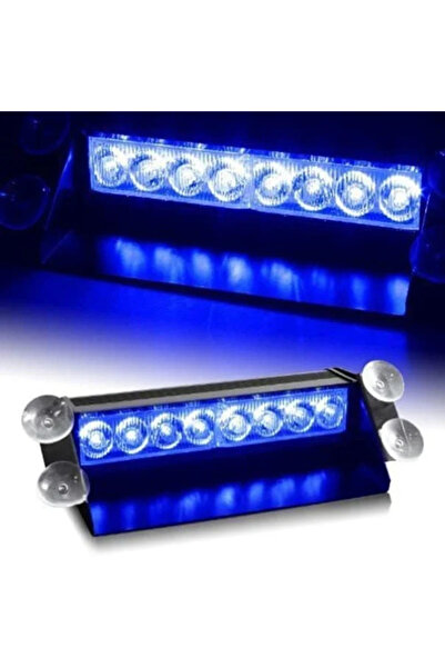 Choice مصباح ستروب أزرق عالمي للسيارة بـ 8 مصابيح LED، مصباح تحذير وامض للسيا...