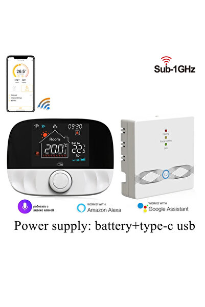 Choice ترموستات لاسلكي أبيض بتقنية واي فاي RF433، يعمل بتقنية واي فاي، مناسب ...