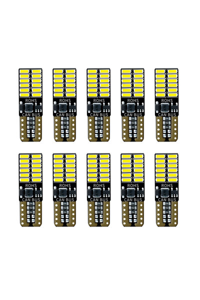 Choice 10PCS 10PCS T10 W5W 168 LED Turn Signal Lights Bulbs 6000K White 4014L...