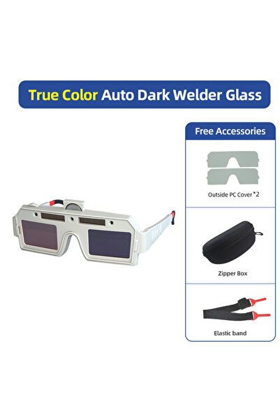 Choice3 True color set New auto-dimming welding goggles with replaceable lith...