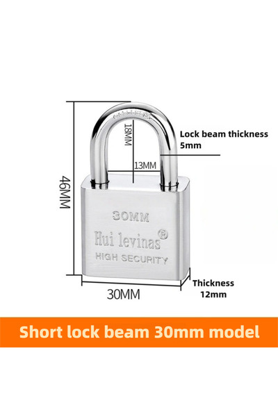 Choice S-30mm Stainless steel padlk household lks anti-theft anti-k lks dormi...