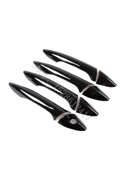 choice2 غطاء مقبض باب جانبي أسود لامع أسود اللون، مناسب لسيارات هيونداي إلنتر...