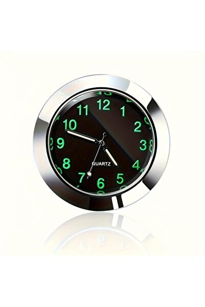 Choice ساعة سيارة كوارتز صغيرة مضيئة فضية اللون - قطعة واحدة - زينة مضيئة للو...