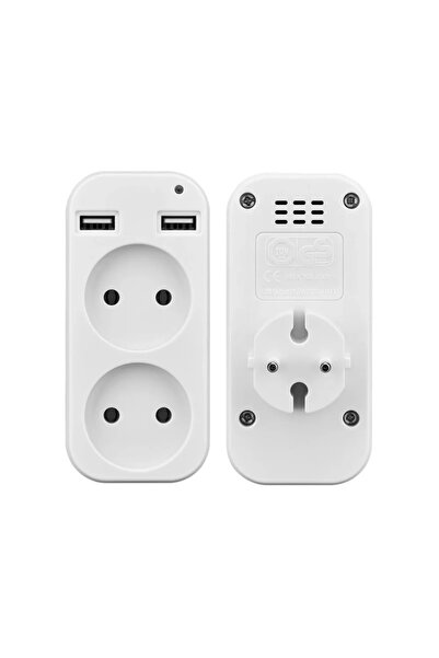 Choice White 2USB G818A 2025 EU Plug Power Strip Adapter Wall Double AC Sket ...