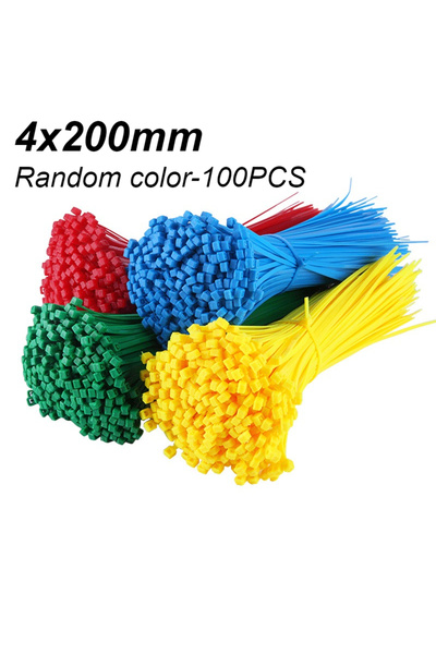 Choice1 4 × 200 مم، لون عشوائي - 100 قطعة، 100 قطعة/ حقيبة ، أربطة كابلات بلا...