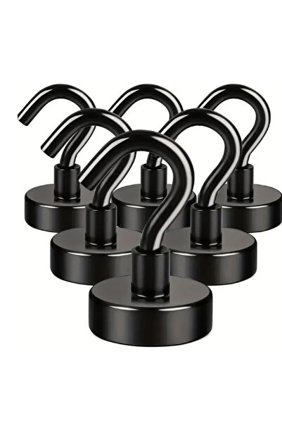 Choice 6PCs 6Pcs Black Magnetic Hook 15 Lbs (Approx 7Kg) Indoor Hangings, Kit...