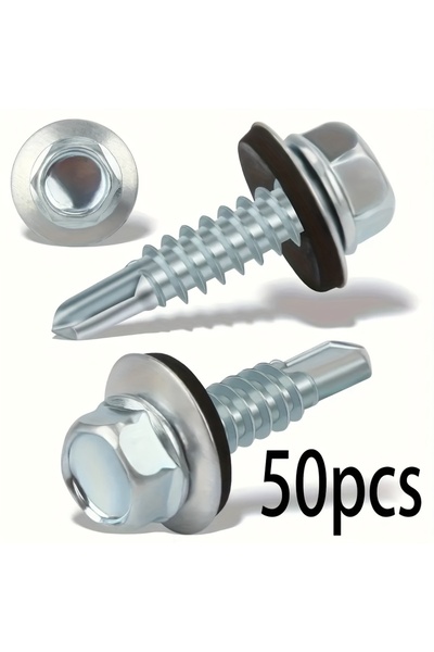 Choice 50 قطعة، 50 مجموعة من براغي التثبيت الذاتي المصنوعة من الفولاذ المقاوم...