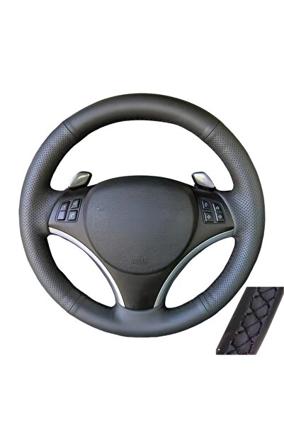 Choice3 Black Thread Car Steering Wheel Cover Non-slip Leather Braid Car Acce...