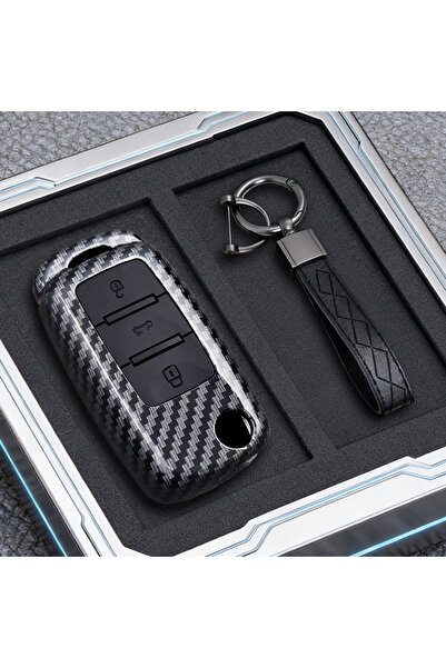 Choice1 غطاء مفتاح سيارة من الكربون ABS، مناسب لسيارات فولكس فاجن بولو، جولف،...
