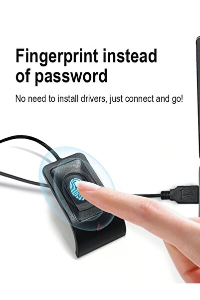 Choice black Windows Hello Fingerprint Scanner, Multi-Account 10 FP Login, Pl...