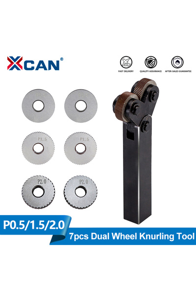 Choice XCAN 1 Set Knurling Tool 0.5/1.0/2.0mm Diagonal Dual Wheel Linear Knur...