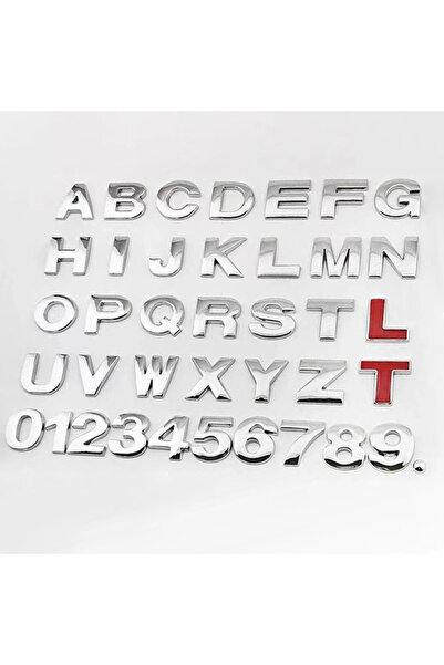Choice 45MM N 1Pcs 3D Metal 45mm 25mm Car Letters Alphabet Emblem Numbers Chr...