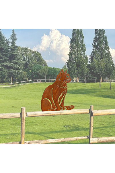 Choice Ty-Sxm-9384 1Pc Iron Cat Fence Column Top Decoration, Metal Cat Patter...