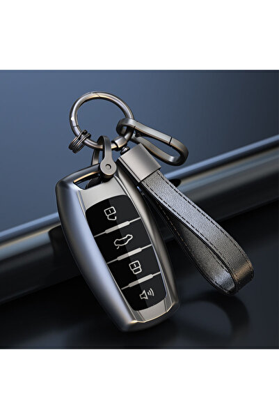 Choice غطاء سلسلة مفاتيح سيارة رمادي اللون مصنوع من مادة TPU الناعمة، مناسب ل...