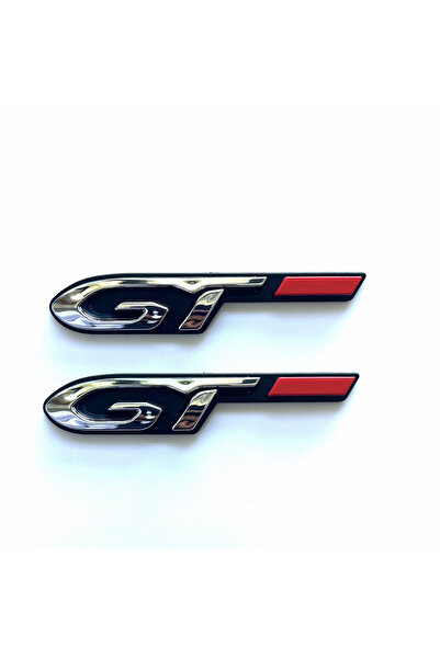 Choice1 2pc GT plastic ABS car logo is suitable for body trunk tail side stic...