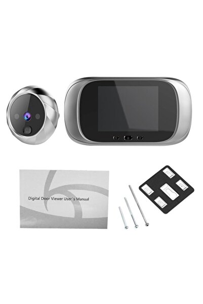 Choice جهاز عرض باب رقمي فضي مع كاميرا ثقب الباب وجرس الباب ورؤية ليلية مقاس ...