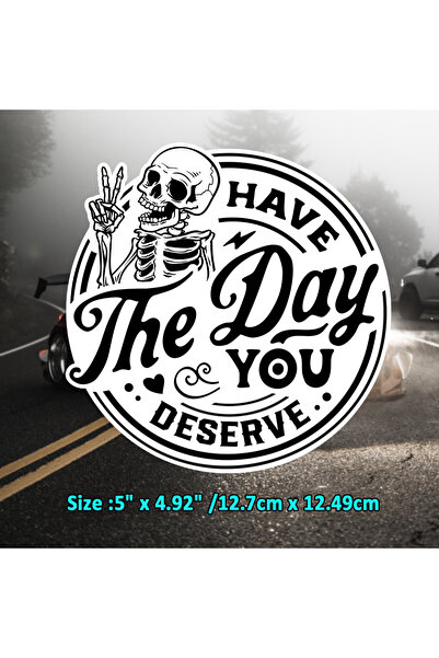 Choice ملصق فينيل أسود بتصميم جمجمة سوداء: "استمتع بيومك كما تستحق"، مناسب لل...