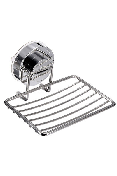 Choice حامل صابون جداري من الفولاذ المقاوم للصدأ الفضي، مزود بكوب شفط قوي، رف...