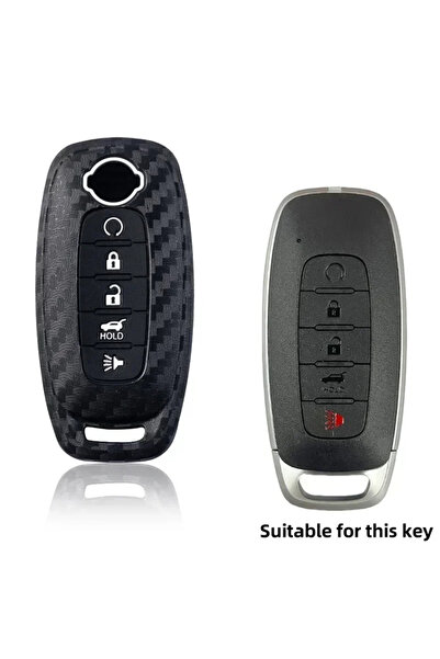 Choice غطاء مفتاح سيارة من السيليكون بتصميم ألياف الكربون الأسود لسيارات نيسا...