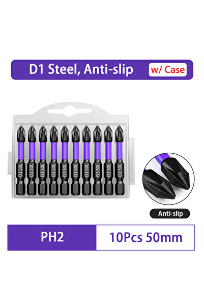 choice2 مجموعة رؤوس مفكات مغناطيسية عالية الجودة مكونة من 10 قطع (50 مم) D1، ...